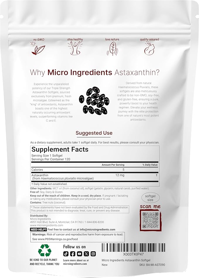 Astaxanthin 12mg with MCT Oil